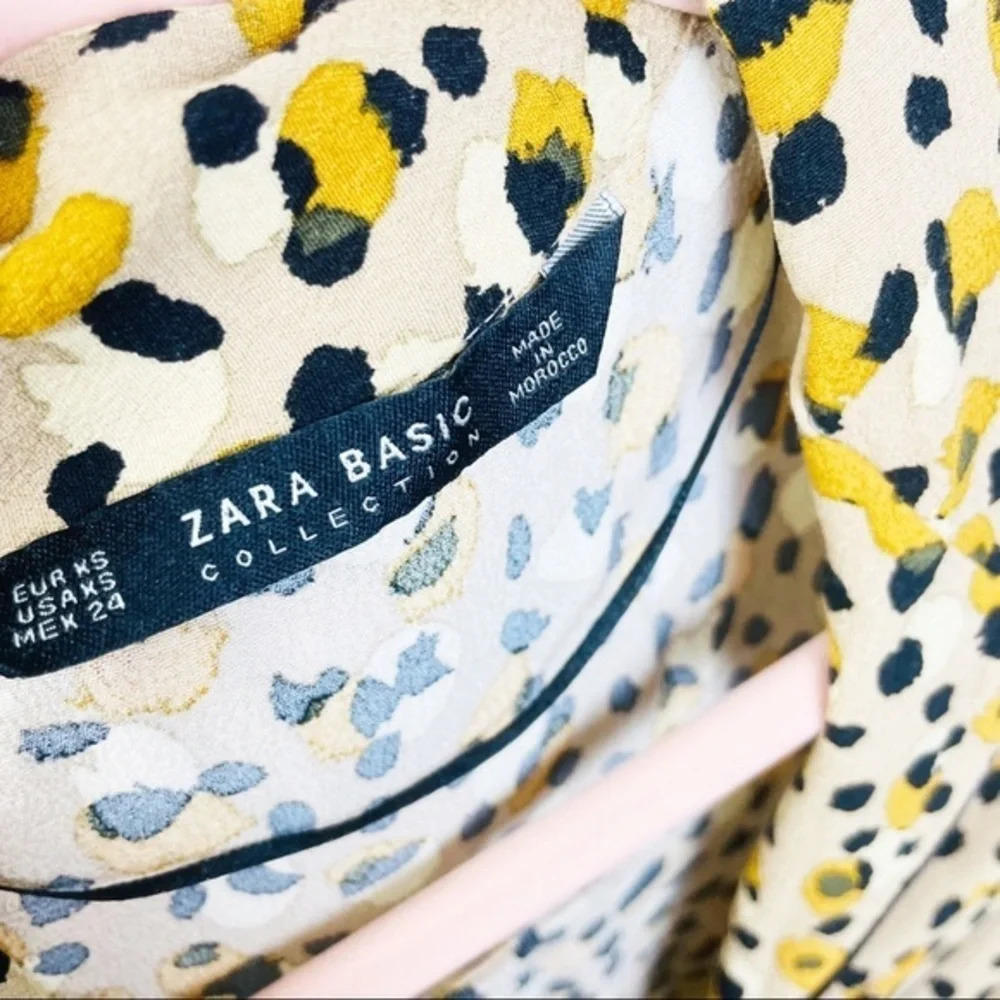 ZARA Basic Collection Leopard Print Collared Blou… - image 9